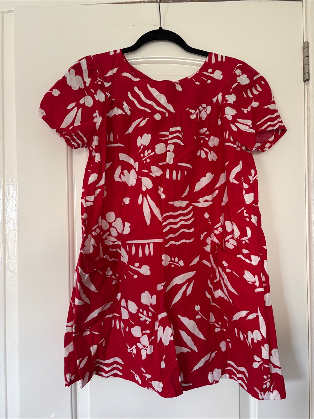 Vintage Red Floral Print Dress